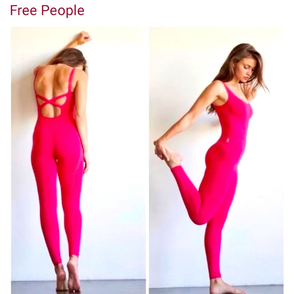 Free People Movement jumpsuit in Fuschia, xs/s